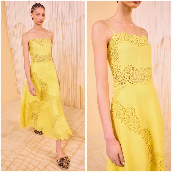 Ulla Johnson Evangeline Linen Embroidered Cami Long Maxi Dress 4 / Small - Picture 1 of 8